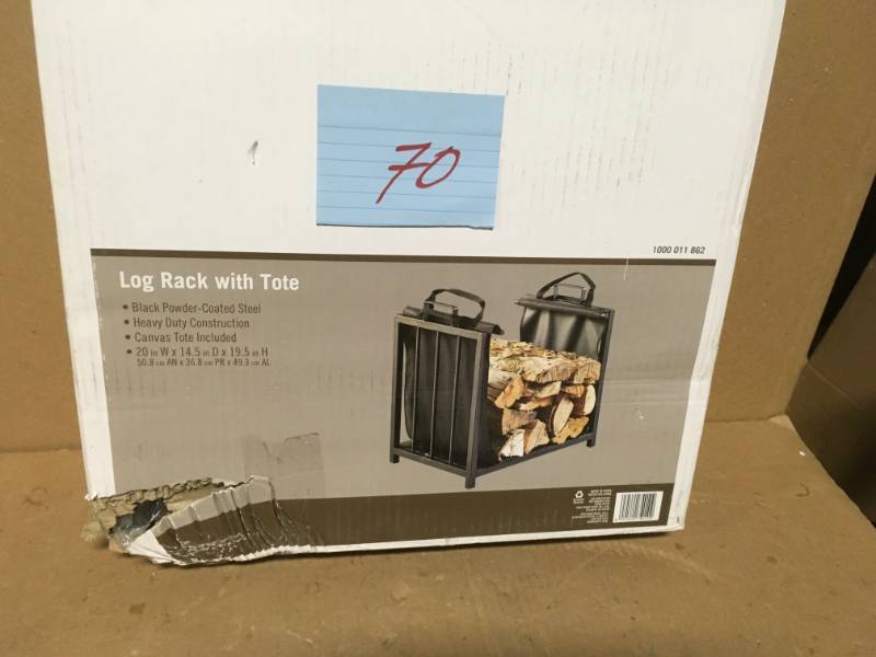 lot 70 image: 20 in. Log Holder with Tote in good condition