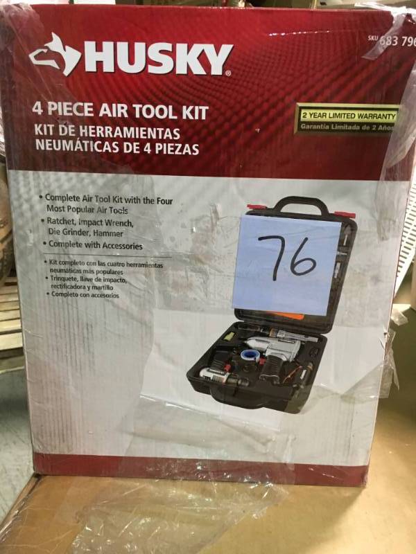 lot 76 image: Husky 4-Tool Air Tool Kit in good condition