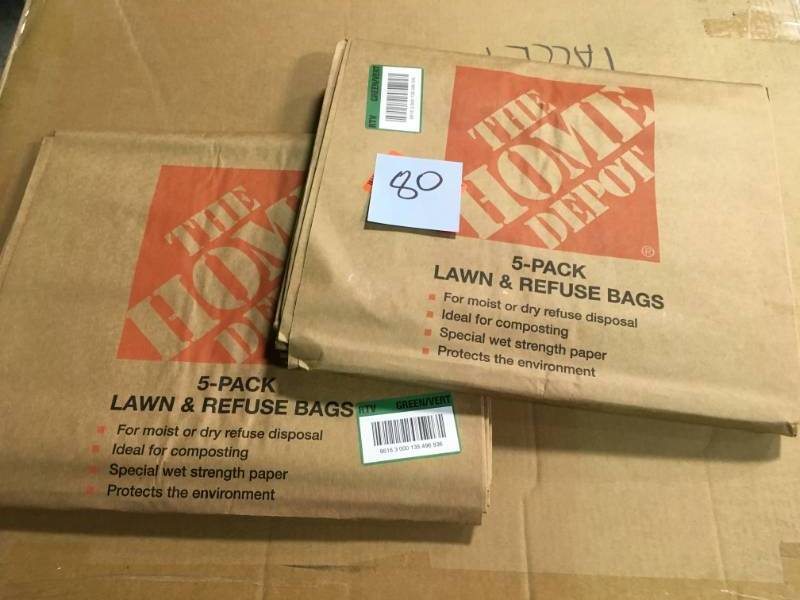 lot 80 image: Squat Natural Paper Bags 8 14w X 5 516d X 14 38h 40 Lbs 2 - 5 PACK niot used