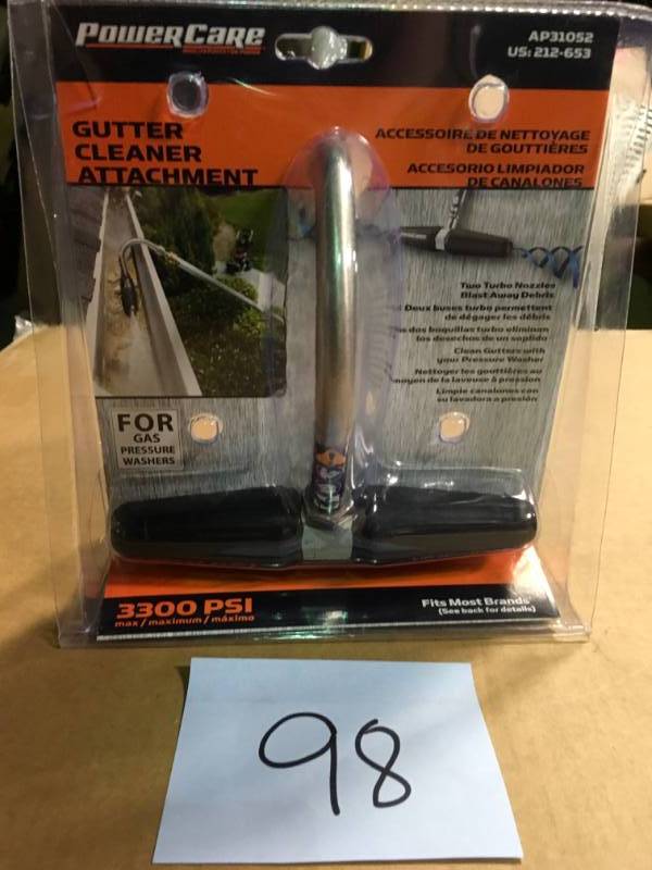 lot 98 image: Power Care 3,300 PSI Gutter-Cleaner Attachment for Gas Pressure Washers in good condition