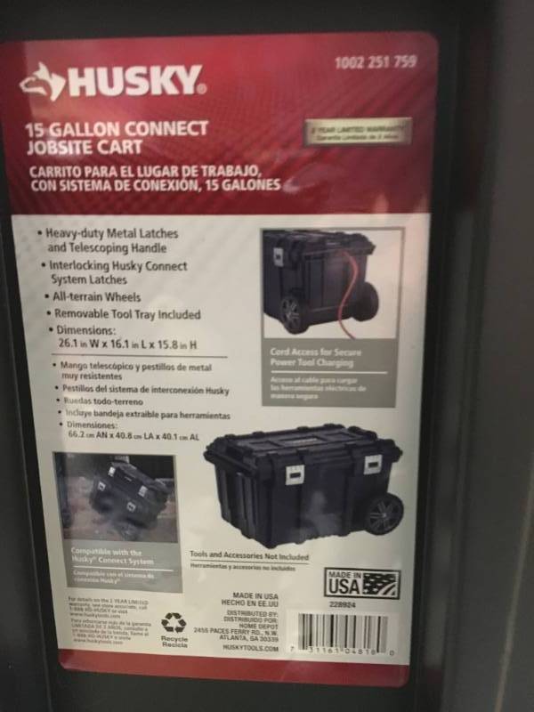 lot 13 image: Husky 26 in. Connect Mobile Tool Box Black in good condition