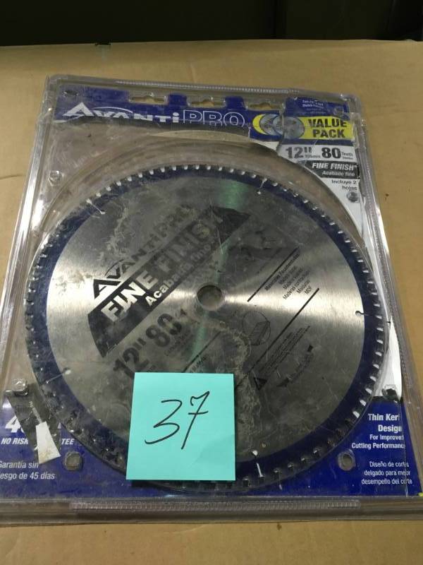 lot 37 image: Avanti Pro 12 in. x 80-Teeth Fine Finish Saw Blade (2-Pack) in good condition