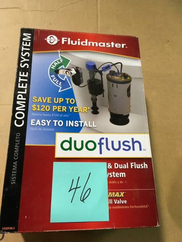 lot 46 image: Fluidmaster Duo Flush System Toilet Converter in good condition