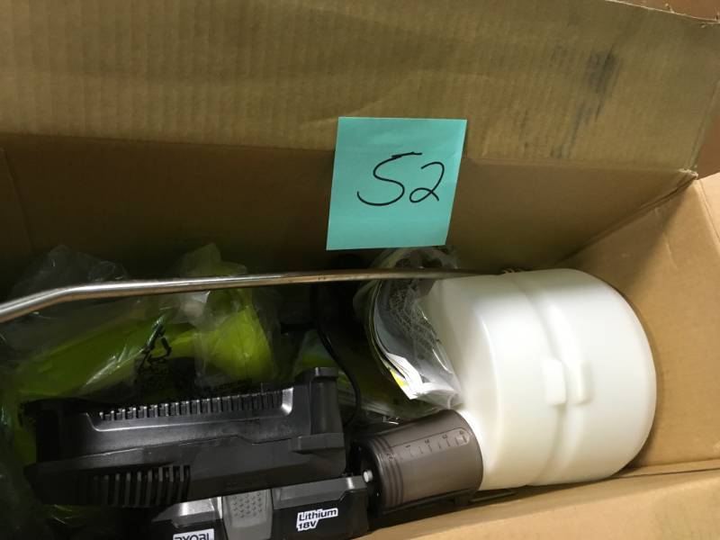 lot 52 image: RYOBI ONE 18-Volt Lithium-Ion Cordless Chemical Sprayer - 1.3 Ah Battery and Charger Included in good condition