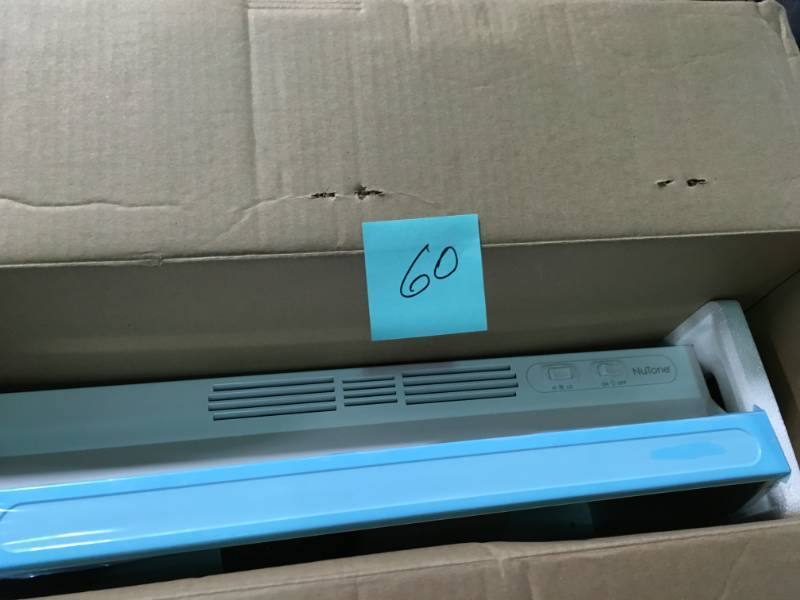 lot 60 image: NuTone RL6200 Series 24 in. Ductless Under Cabinet Range Hood with Light in White in good condition