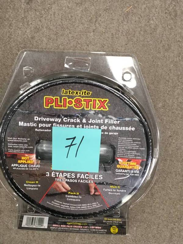 lot 71 image: Latex-ite Pli-Stix 60 ft. 2.25 lb. Small Black Driveway Crack and Joint Filler in good condition