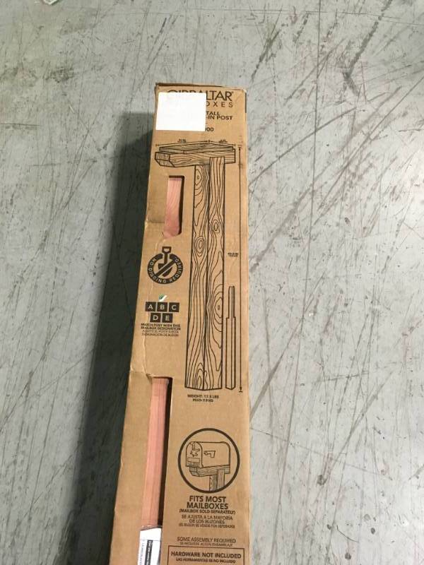 lot 77 image: Gibraltar Mailboxes Cedar Drive-In Mailbox Post Kit in good condition