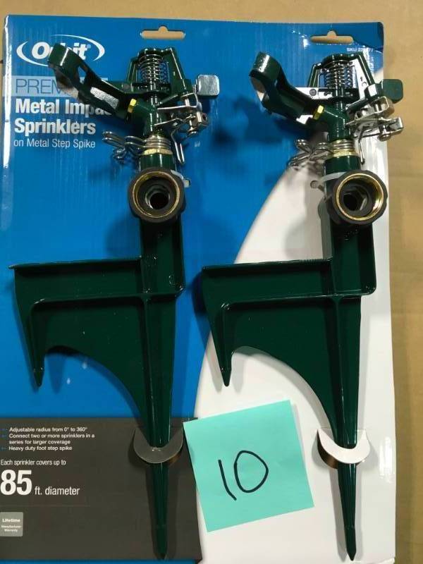 lot 10 image: Orbit Zinc Green Partial-Circle and Full-Circle Sprinkler Head (2-Pack) in good condition