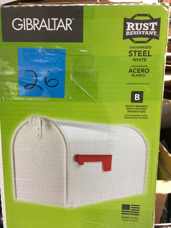 Gibraltar Mailboxes Elite Large Galvanized Steel Post-Mount Mailbox in White in good condition