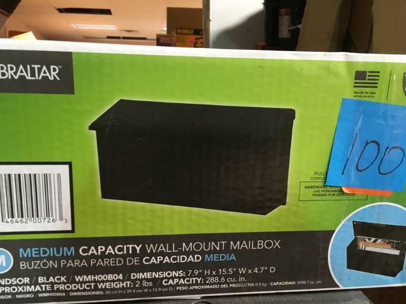 Gibraltar Mailboxes Windsor Plastic Black Wall-Mount Mailbox in good condition