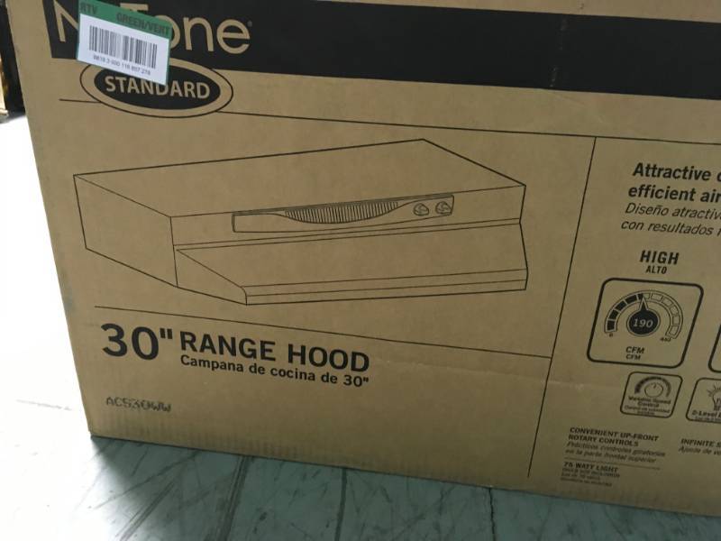 NuTone ACS Series 30 in. Convertible Under Cabinet Range Hood with Light in White in good condition