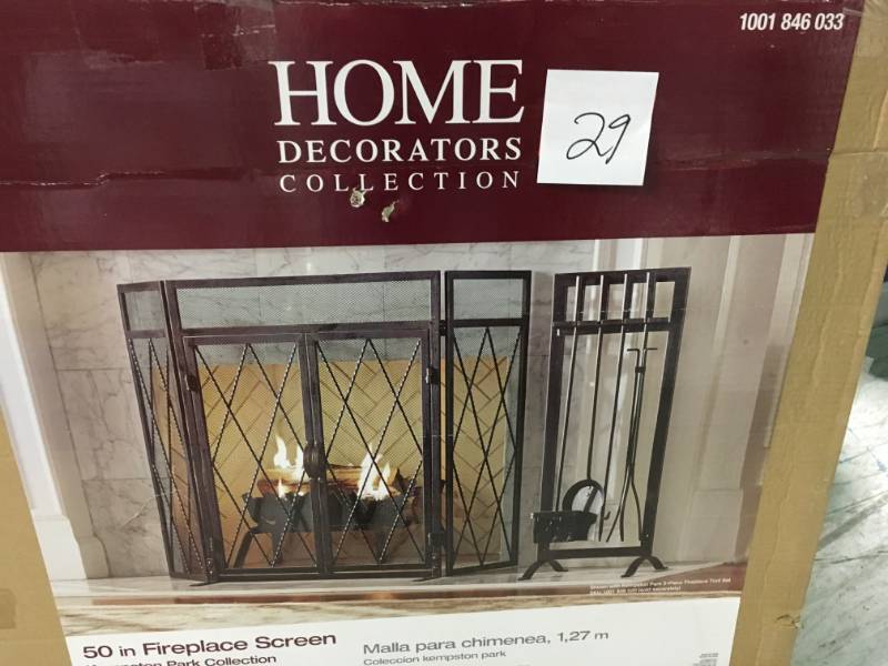 Home Decorators Collection Kempston Park Oil Rubbed Bronze 3-Panel 50 in. Fireplace Screen with Doors in good condition