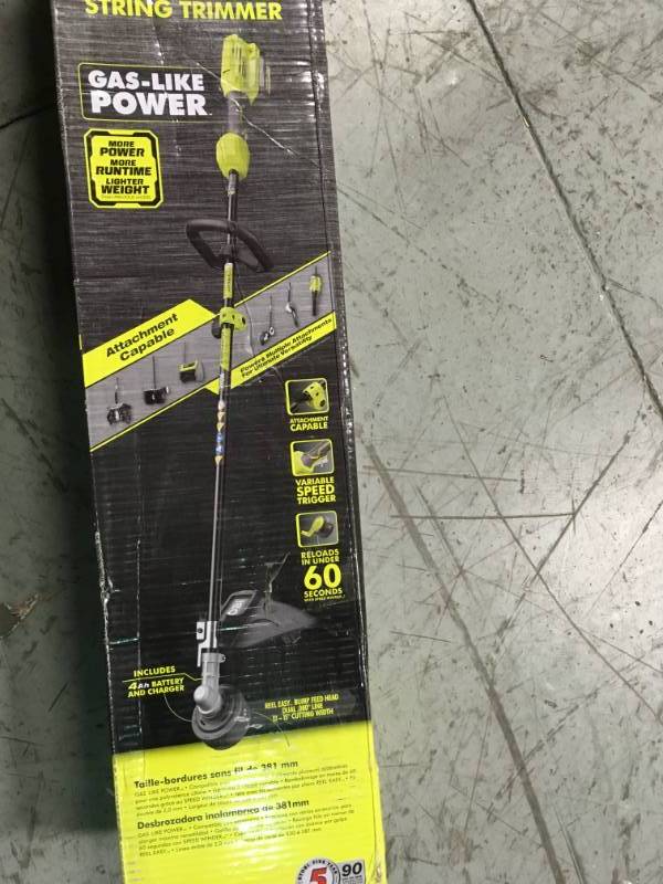 RYOBI 40-Volt Lithium-Ion Cordless Attachment Capable String Trimmer, TOOL ONLY in good condition