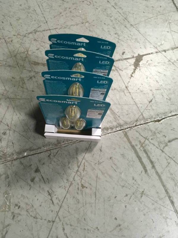 EcoSmart 60-Watt Equivalent B11 Candle Dimmable Clear Glass Filament Vintage LED Light Bulb Daylight (3-Pack) QTY 4 not used