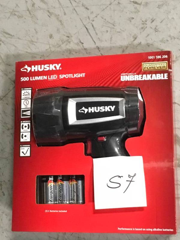 Husky 500 Lumen LED Compact Unbreakable Spotlight not used