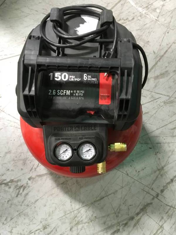 Porter-Cable 6 Gal. 150 PSI Portable Electric Pancake Air Compressor in good condition