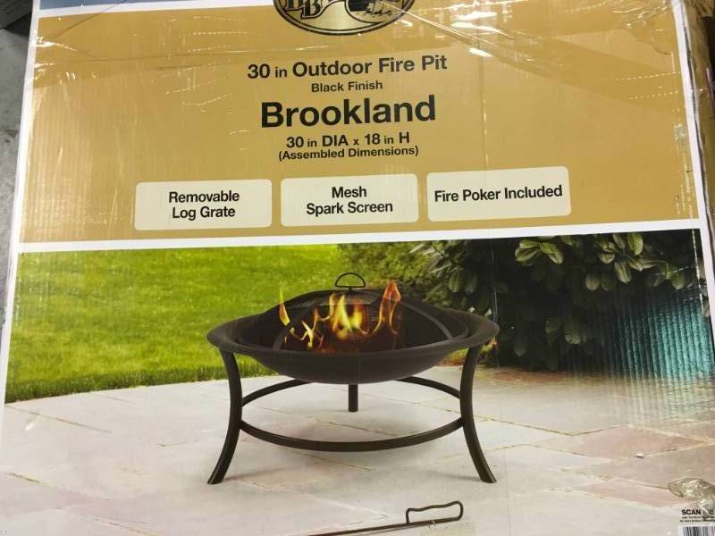 Hampton Bay 30 in. Brookland Black Firepit in good condition