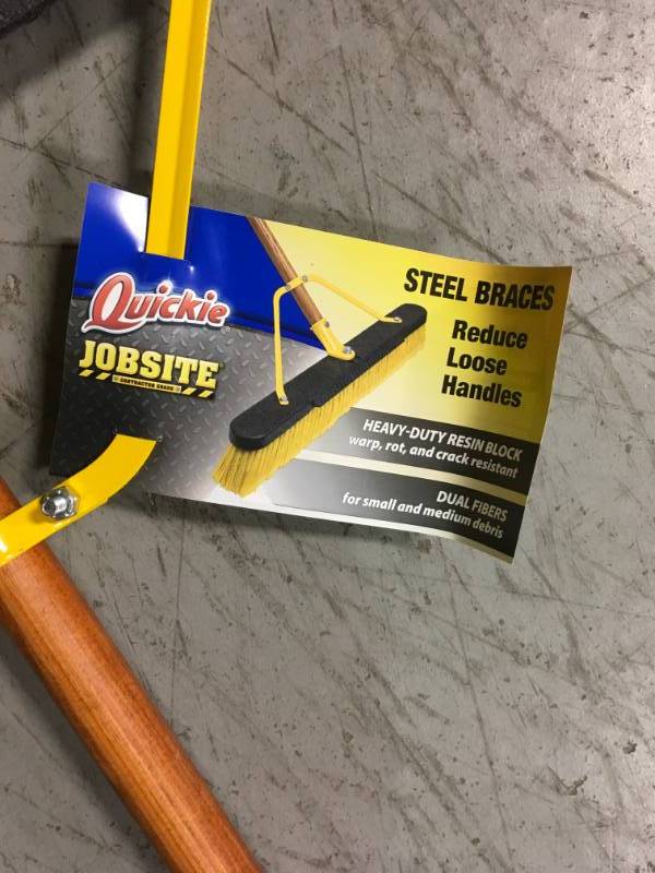Quickie Job Site 24 in. Multi-Surface IndoorOutdoor Push Broom in good condition