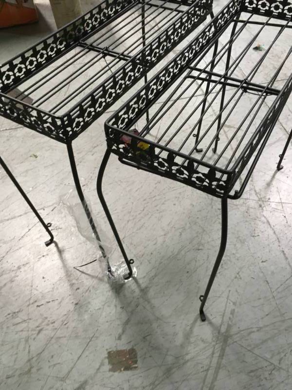 Vigoro 23 in. Rectangular Iron Plant Stand QTY 2 not used