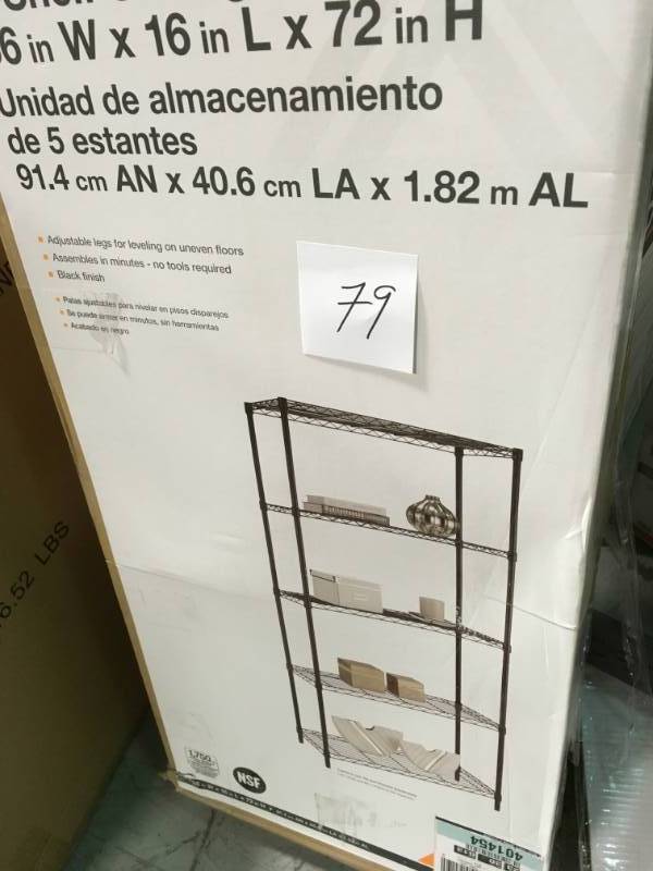 HDX 5-Shelf Black Wire Shelving Unit not used