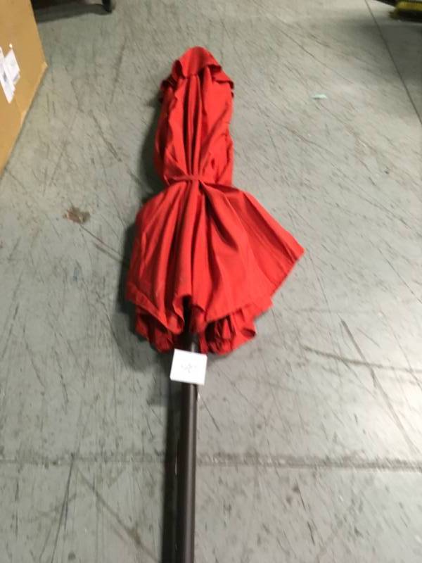 Hampton Bay 9 ft. Steel Crank and Tilt Patio Umbrella in Ruby in good condition