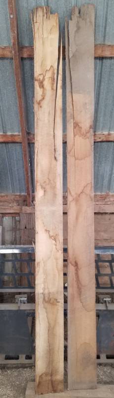lot 83 image: Lot of 2 - 9 foot rough cut black cherry lumber
