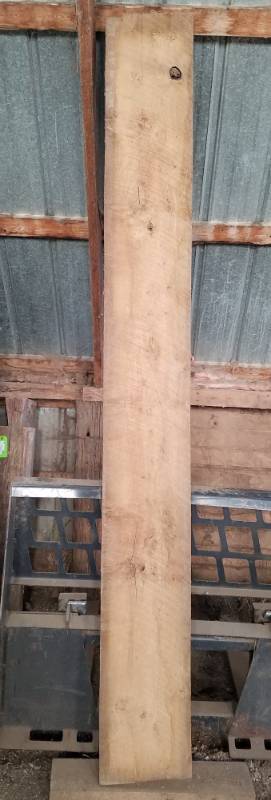 lot 93 image: 8 foot long 1 x 10 rough cut oak lumber