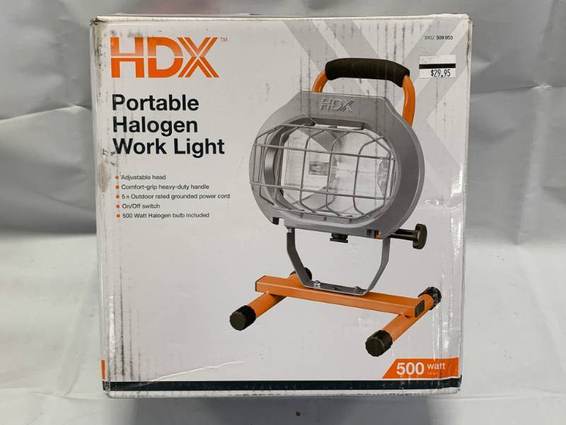 lot 2 image: HDX Portable Halogen 500 Watt Work Light