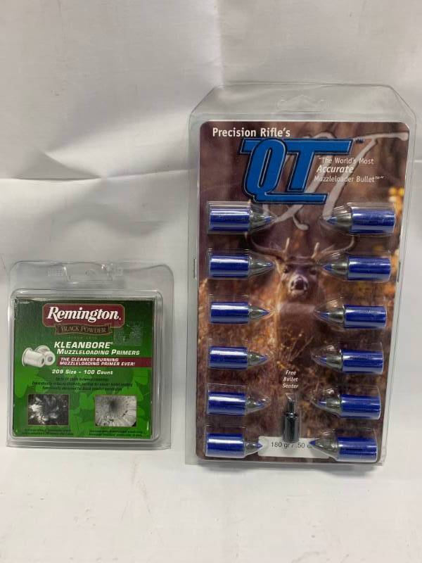 lot 30 image: 100 Ct Muzzleloading Primers & .50 Caliber Bullets