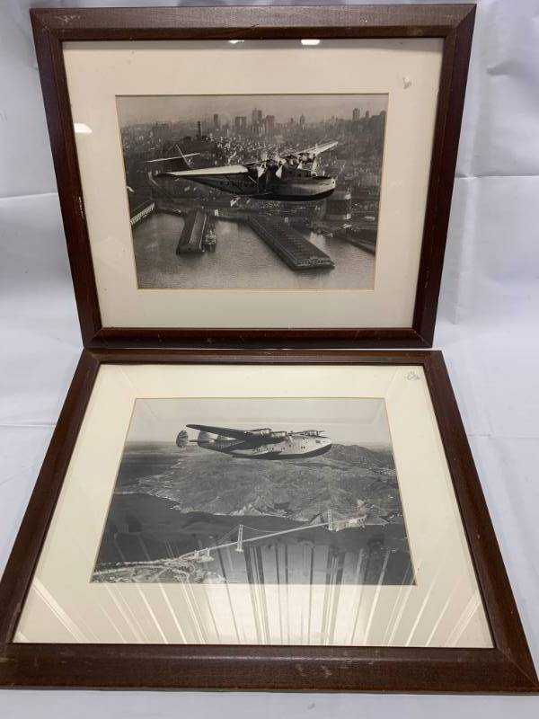 lot 40 image: Vintage Lot of 2 Military Framed Photos 15 x 18
