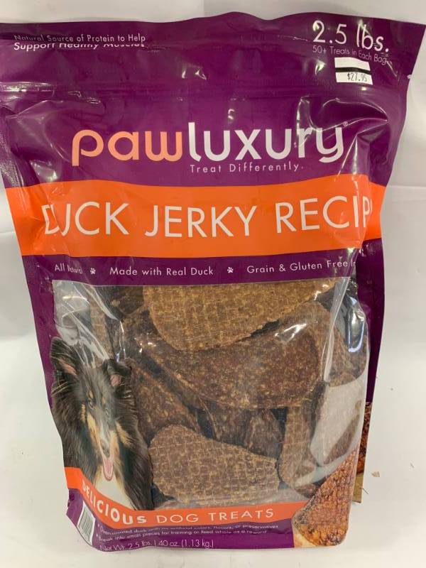 lot 47 image: Duck Jerky Dog Treats 2.5 Pounds  $24.95 at Costco