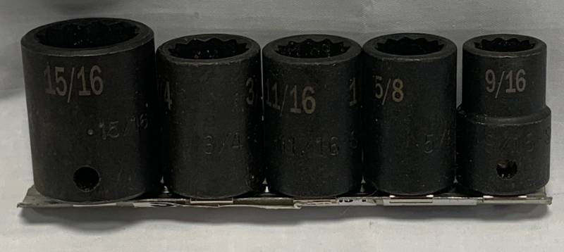 lot 66 image: New SK Tools 6pc 12 Drive SAE Impact Socket Set