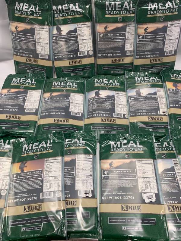 lot 76 image: Lot of 15 MRE (meals ready to eat) Entrees $90 Retail