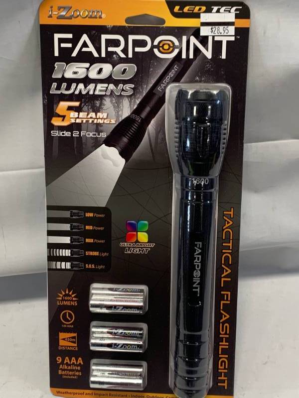 lot 87 image: Farpoint 1600 Lumens 5 Beam Setting Flashlight