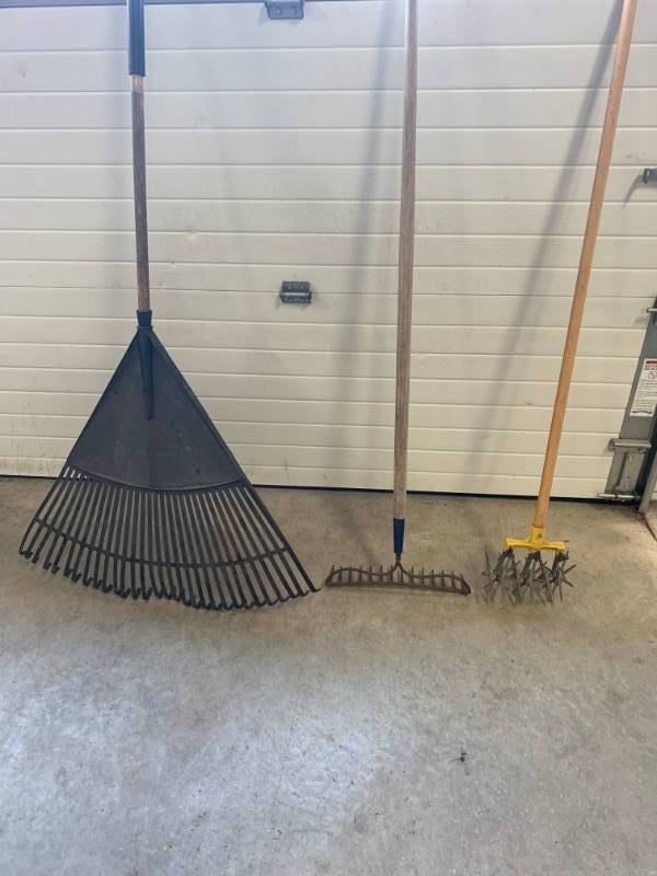 lot 92 image: Lawn Rake, Garden Tiller, Bow Rake