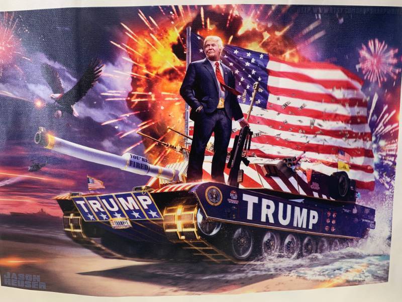 lot 96 image: Donald Trump Art on Canvas 12 x 17
