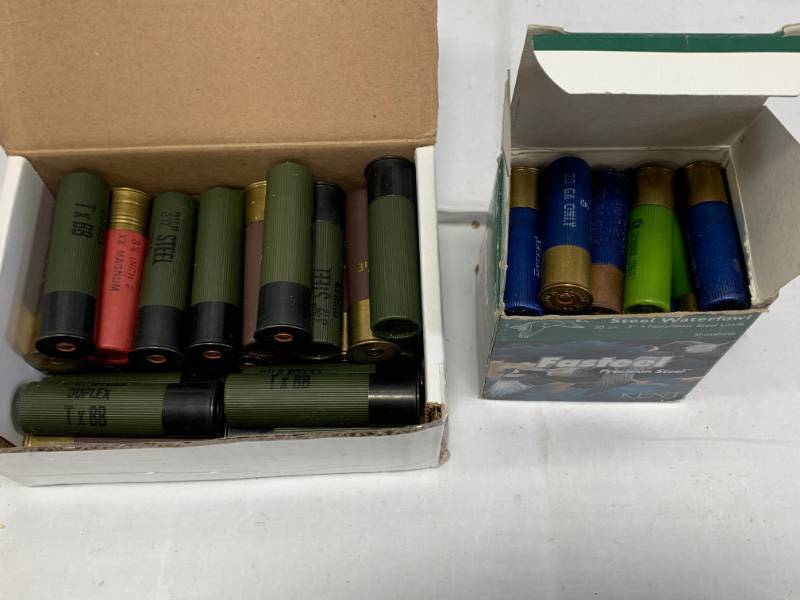 lot 105 image: 23 Shells of 10 Gauge & Box of 20 Gauges Shells