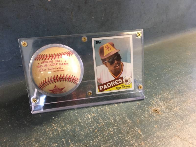 lot 75 image: 1985 MLB All Star Game Used Baseball and Tony Gwynn Card