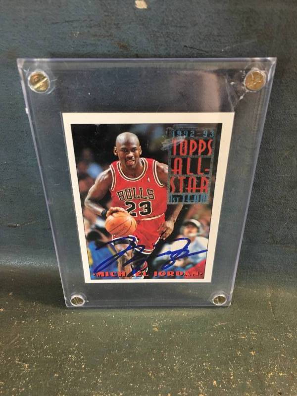 lot 77 image: Michael Jordan Autographed Topps All Star Baseball Card