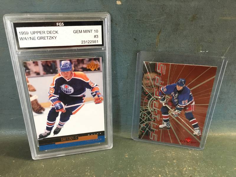 lot 79 image: Graded Wayne Gretzky Upper Deck Hockey Card and MVP Refractor Card