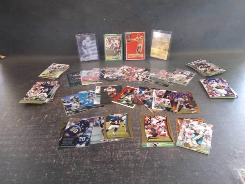 lot 45 image: Over 100 NFL Running Back Football Cards, 1950s - 2000s with Sanders and Smith Hologram Cards