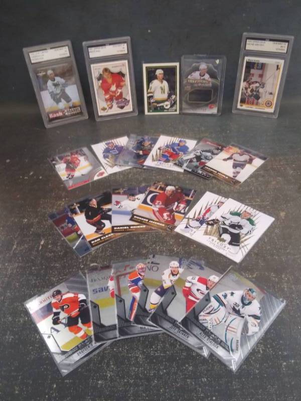 lot 49 image: Hockey Card Lot, Graded and Slabbed, Gretzky All Star, Jersey Patch Card, Rookies and More