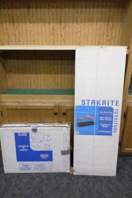 lot 74 image: 3 Stakrite Furniture Pieces in Boxes
