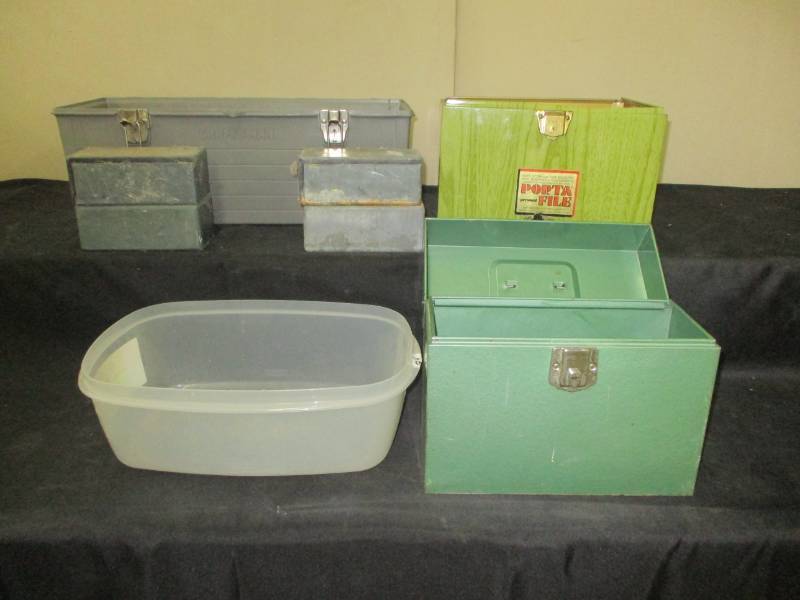 lot 96 image: Craftsman Toolbox, Metal Boxes and Plastic Holders