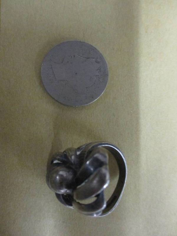 lot 101 image: Sterling Ring and 1891 Liberty Nickel