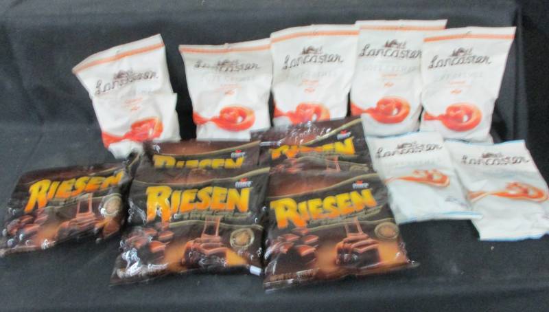 lot 186 image: 12 Big bags of Lancaster carmels and Riesen