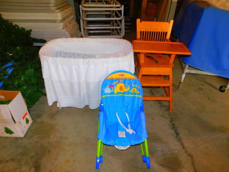 Bassinet, High Chair and Chair