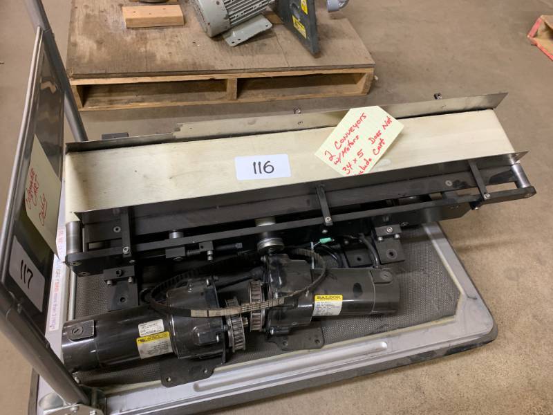 lot 116 image: 2 BELT CONVEYORS W MOTORS