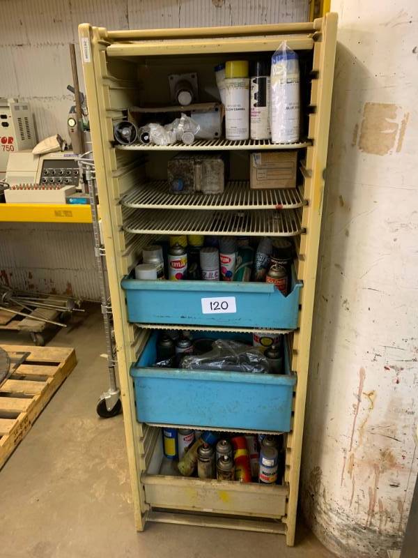 lot 120 image: CABINET W CHEMICALS