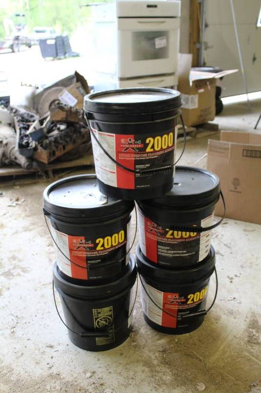 lot 431 image: Lot of (5) Powerhold 2000 Multi-Purpose Flooring Adhesive 4-Gallon Buckets